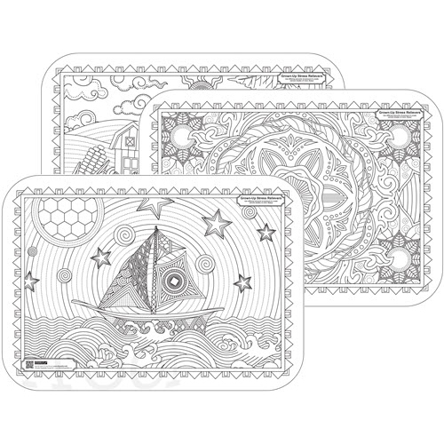 [314-VAR1(500)] 10x14" Coloring Sheets with Adult Coloring design set 1