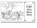 Hit Parade Children's Placemats, 8 1/2 X 14 with a customizable area on back.