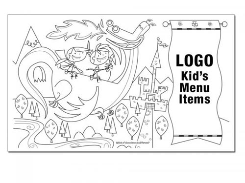 Dragon Tales Children's Placemats, 8 1/2 x14" with area for customizing on back
