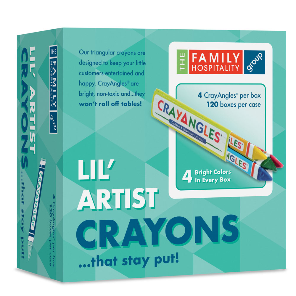 4pk Triangular Crayons, Box Packed, Retail Carton