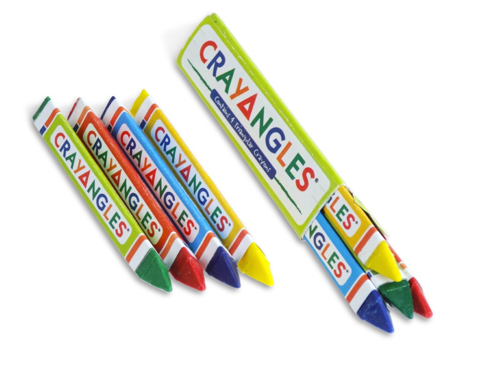 4pk Triangular Crayons, Box Packed, Retail Carton