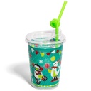 12oz Kids Cups, Thermoformed, with Lids and Straws - Circus Theme, Retail Carton