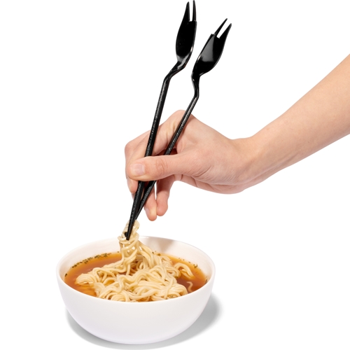 SporkStick™ 4-in-1 disposable utensils, black