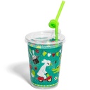 12oz Kids Cups, Thermoformed, with Lids and Straws, Circus Theme