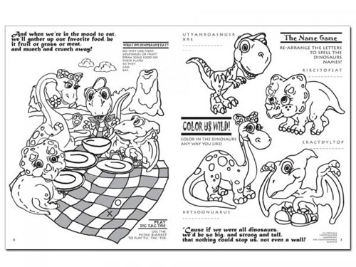 Let's Be Dinosaurs 8-page Activity/Coloring Book