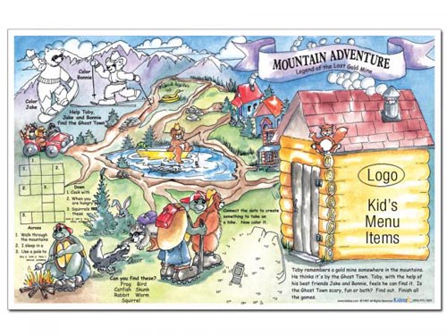 Mountain Adventure - Legend Greplaces Mine 11 X 17 Children's Placemats