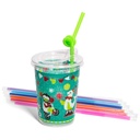 12oz Kids Cups, Thermoformed, with Lids and Straws - Circus Theme, Retail Carton