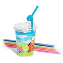 12oz Kids Cups, Thermoformed, with Lids and Straws - Farm Theme