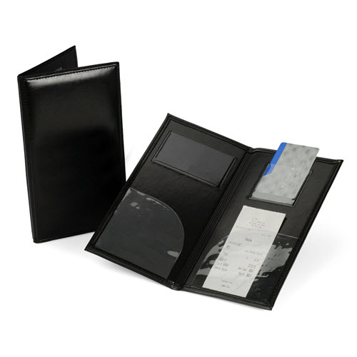 Premium Check Presenter & Bill Folio with Suede Inside, Black