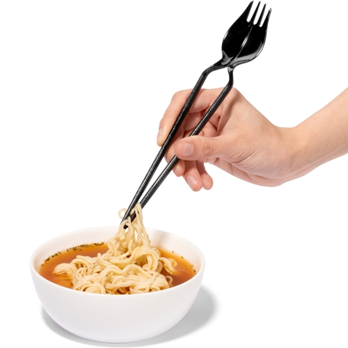 SporkStick™ 4-in-1 disposable utensils, black