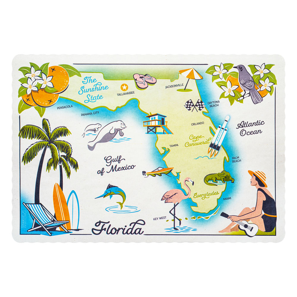 Florida Theme Placemats 9.5x14in 1M