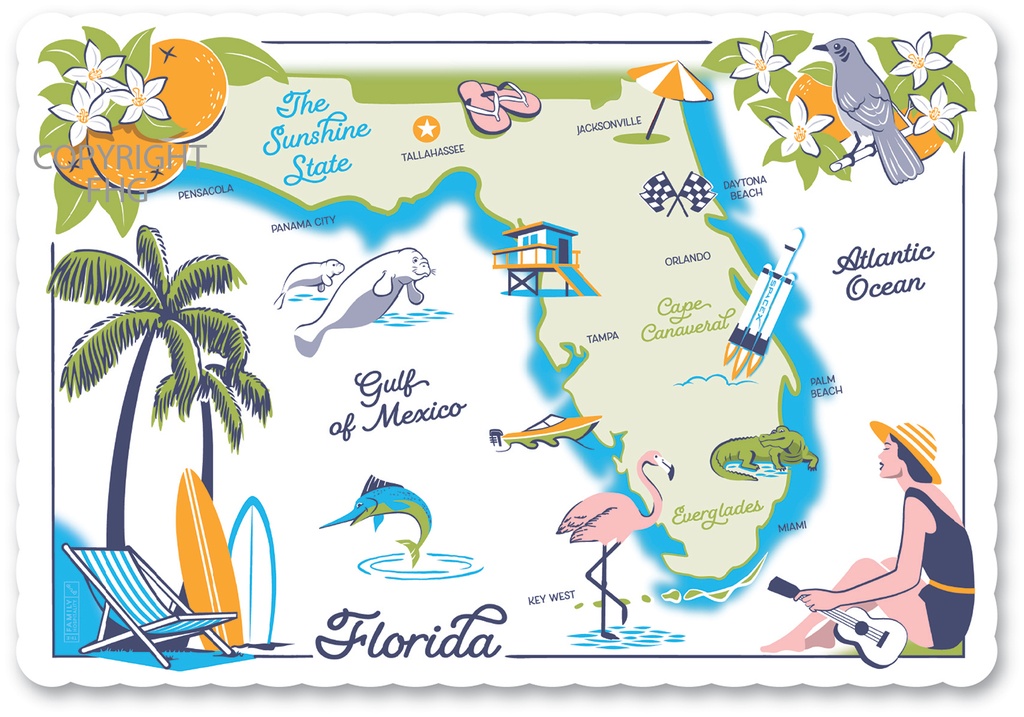 Florida Theme Placemats 9.5x14in 1M