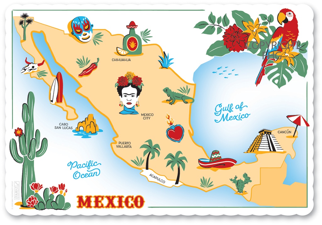 Mexico Theme Placemats 9.5x14in 1M