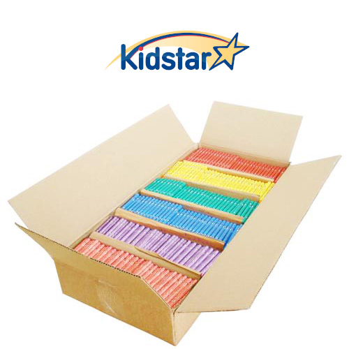 Round soybean crayons, bulk case of 1,728 (6 colors)