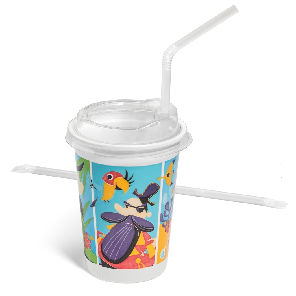 Kids' Value-Line 12oz Cup Kits "Adventure" Theme White TF PP Plastic (500pk)