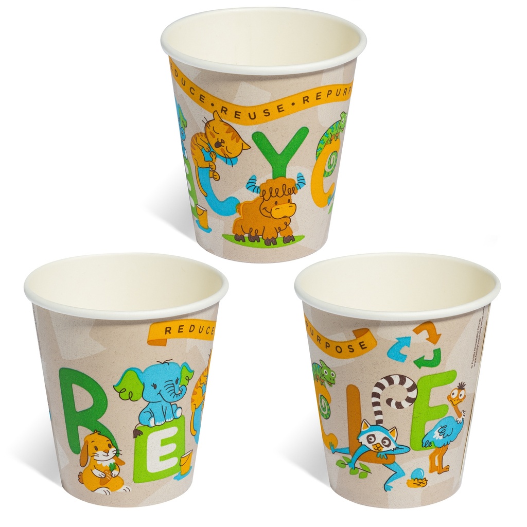 12oz Value-Line Paper Cups, hot/cold single-wall, Recycle design (Phasing Out)(1,000pk)