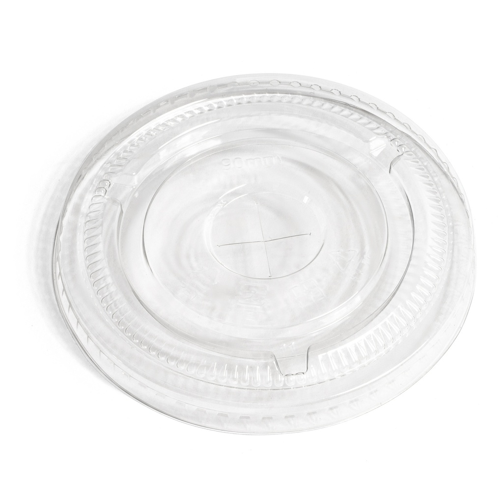 Lids-90mm Plain-Flat PET Clear fits FHG paper cups, 1000 per case