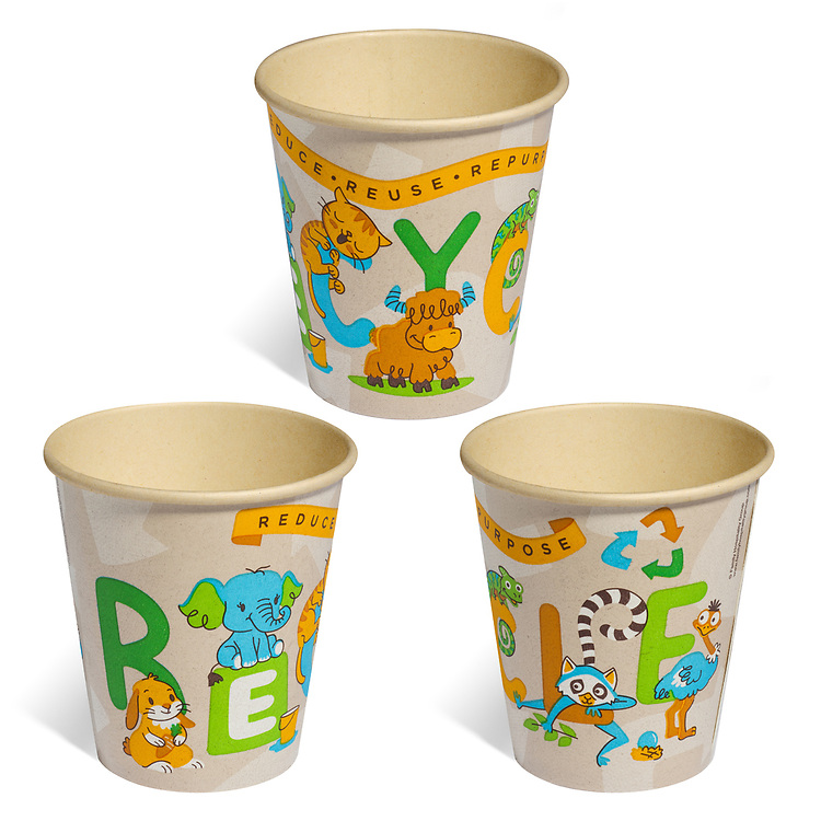 12oz Value-Line Paper Cups, cold single-wall, Recycle design WBPD (500pk)