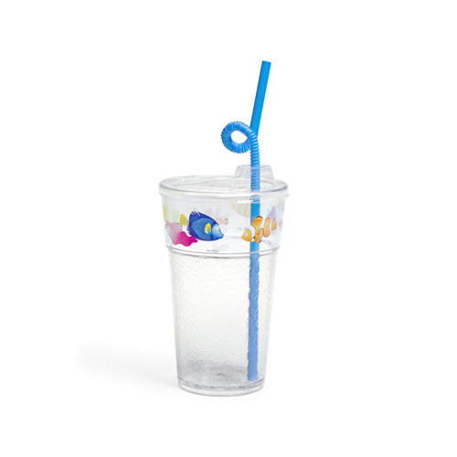 [R512D3-A] Fun Tough Cup, Washable 12oz, SAN/Acrylic, Design #3, Sea