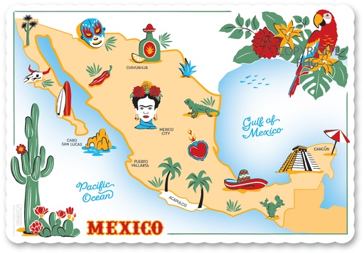 [9514MX] Mexico Theme Placemats 9.5x14in 1M