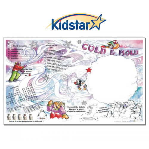 [317-CBW(500) [replaces KS-121]] Winter Children's Placemats 11 X 17