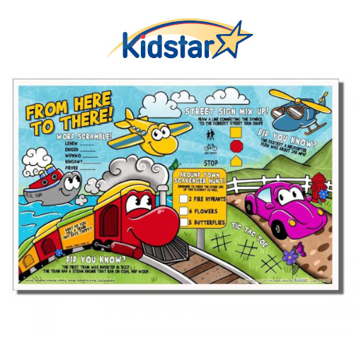 [317-H2T(500) [replaces KS-129]] From Here to There Children's Placemat. 11 X 17