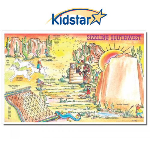 [317-SZS(500) [replaces KS-117]] Sizzling Southwest Children's Placemats 11 X 17in