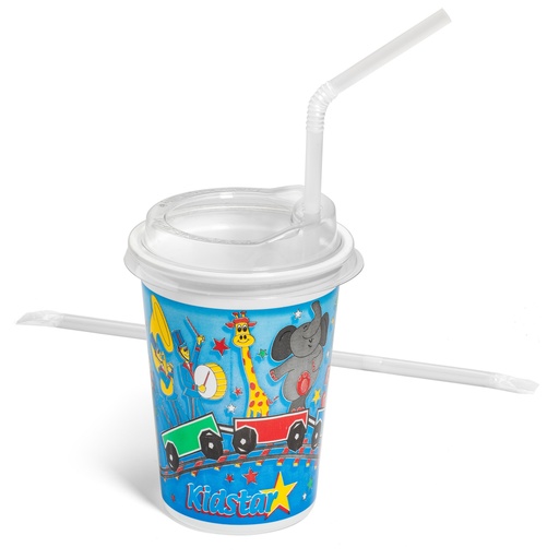 [500V-5CGO] Kids' Value-Line 12oz Cup Kits "Cargo of Fun" Theme White TF PP Plastic (500pk)