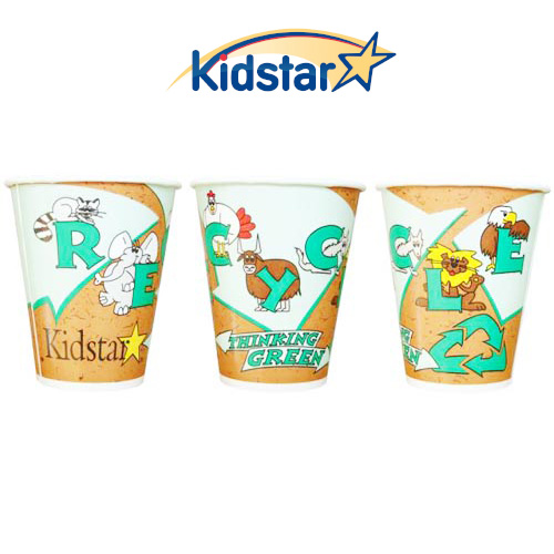 [542PEP-REC] 12oz Paper Cups, cold single-wall, Recycle design PEP1 (1,000pk)